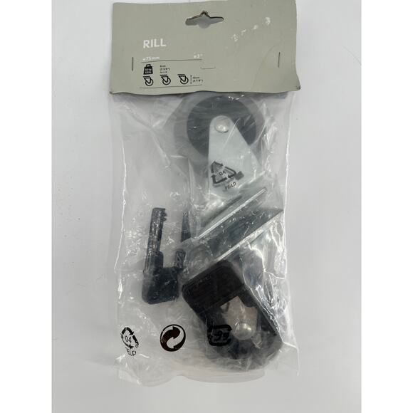 Ikea Rill 3" Braked Casters Wheels Set of 2 New Discontinued 568.200.00 - Picture 1 of 4